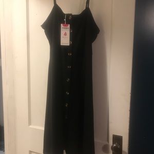 Black button up dress xl
